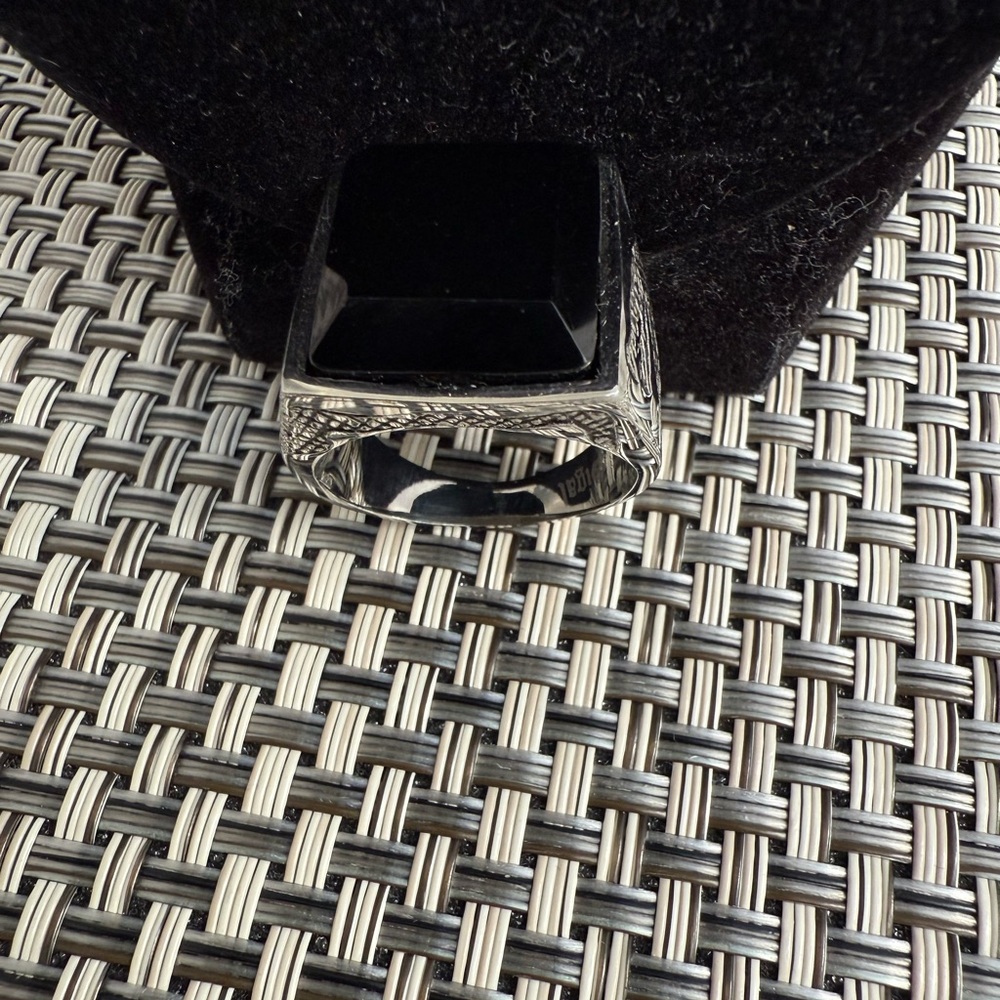 Men's Sigal Silver and Black Ring